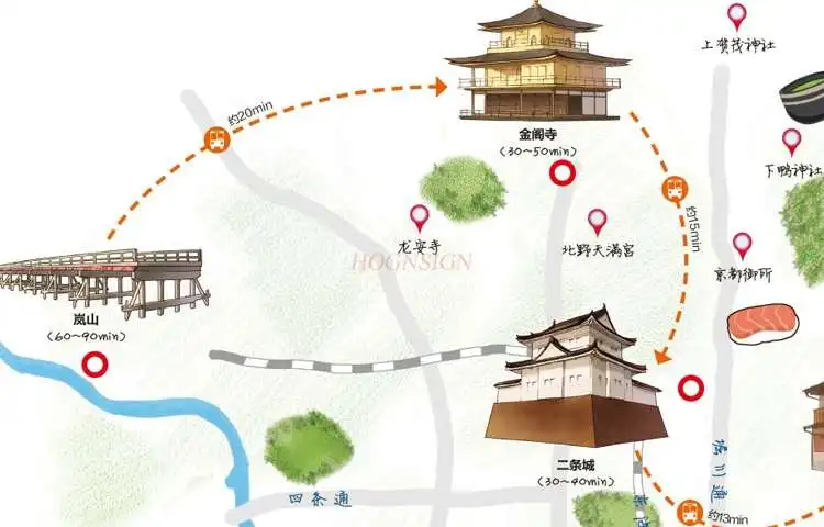 Mapa de viaje de Tokio, mapa de atracciones de Tokio, Japón, con rutas de tráfico, metro, experiencia Real, chino e inglés