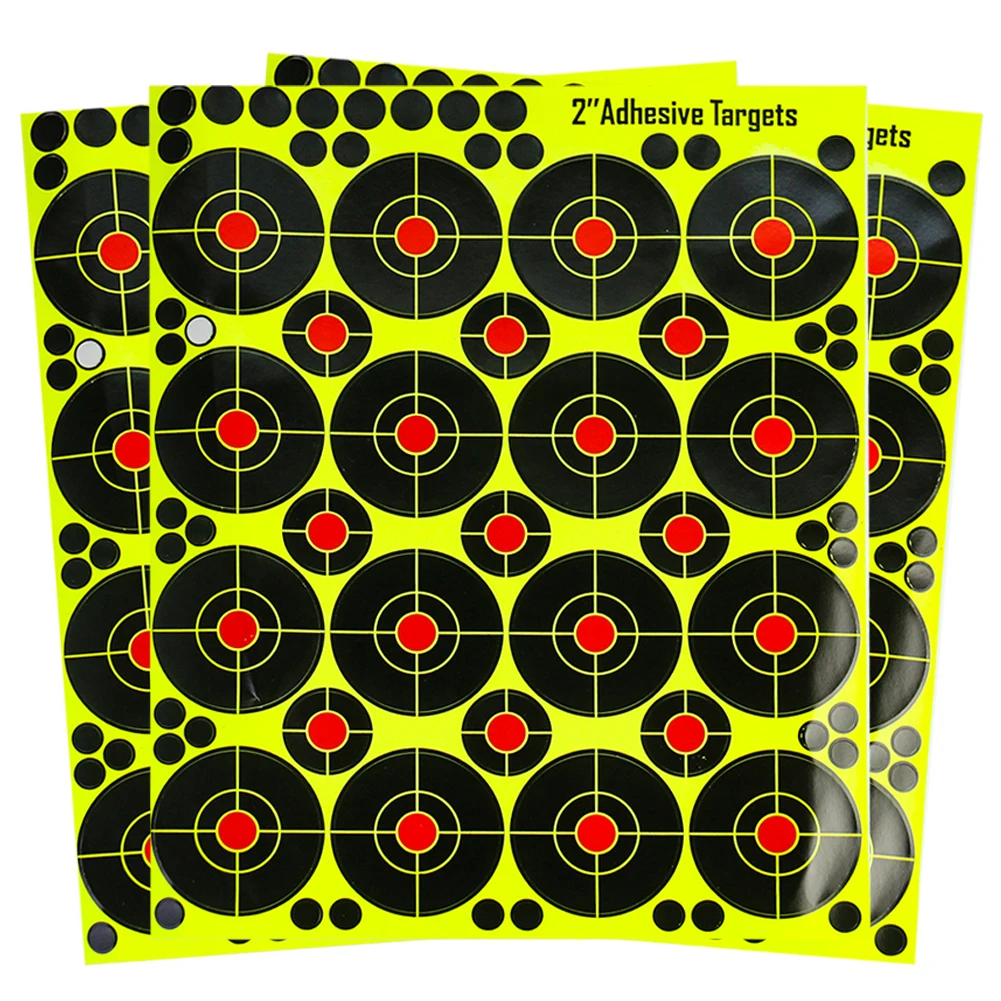 80Pcs/5แผ่นเป้าหมายกระดาษ Splatter Florescent เป้าหมายสติกเกอร์สำหรับปืนไรเฟิลธนูล่าสัตว์การฝึกอบรม Shoot อุปกรณ์เสริม