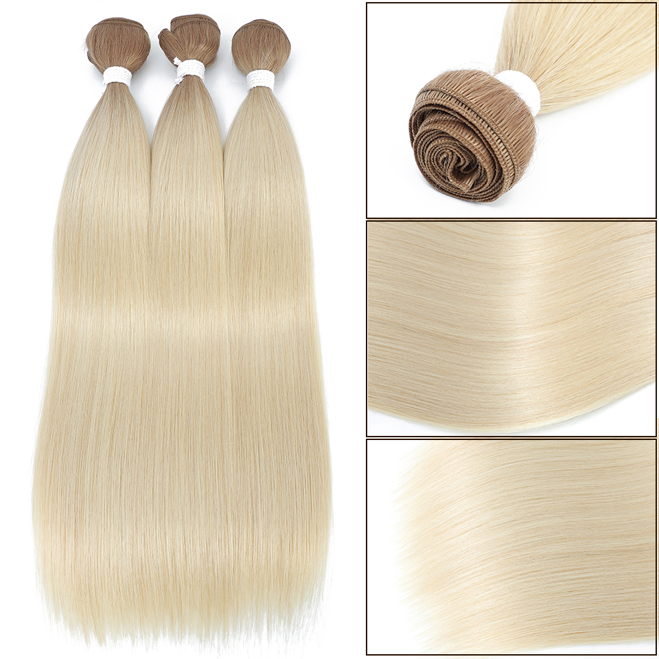 Extensions de cheveux synthétiques lisses, mèches colorées à haute température, cheveux bruns et blonds pour Cosplay, livraison gratuite