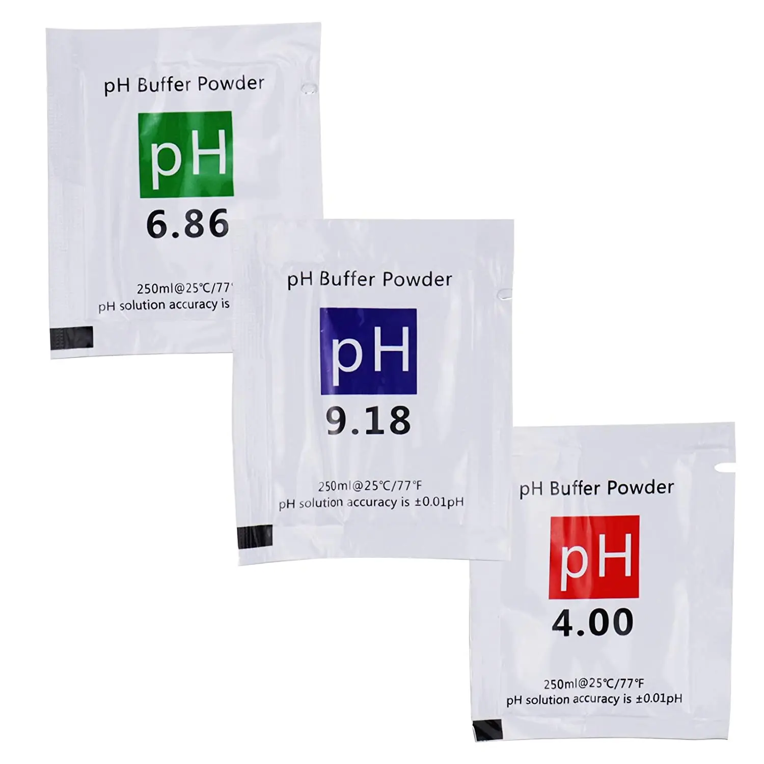 Solución de calibración de medida de polvo de tampón de PH, punto de calibración ph4.00/6,86/9,18 para medidor de prueba de PH