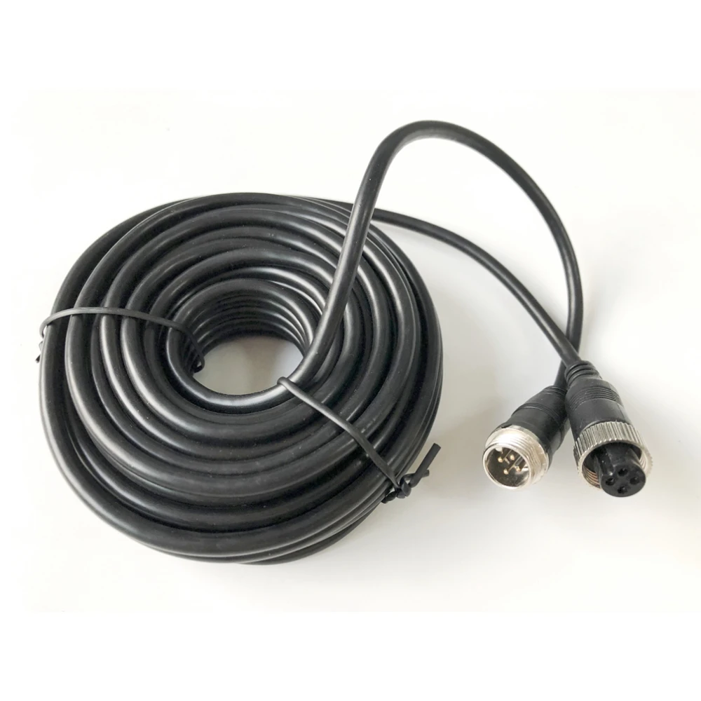 Cabo de extensão de cabeça de aviação de cobre 3M/5M/10M/20M/30M com conector de 4 pinos para conexão de câmera de monitor de ônibus de caminhão