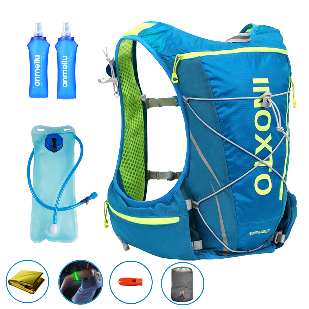 Mochila con chaleco de hidratación para correr para hombre y mujer, mochilas deportivas para exteriores, mochila para correr, maratón, senderismo, con bolsa de agua