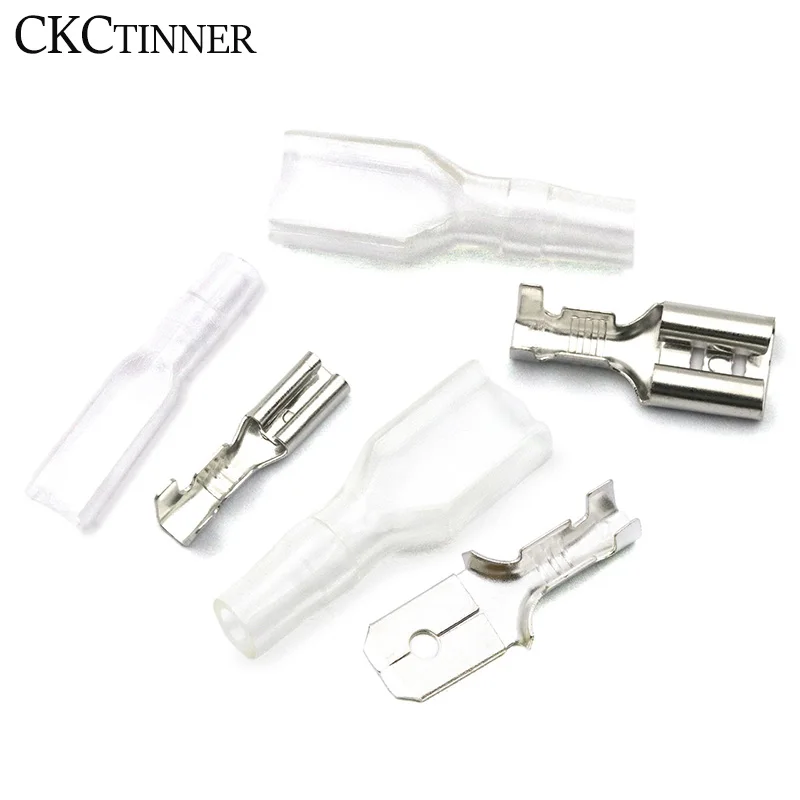 20 Cái/lốc 2.8Mm 4.8Mm 6.3Mm Cách Điện Lắp Mùa Xuân Đầu Cuối Đầu Cắm Với Trong Suốt