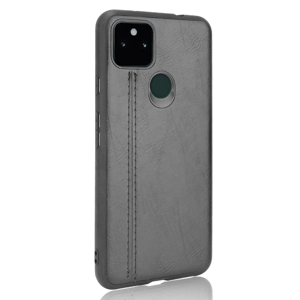 Untuk Google Pixel 5a 5G Casing Kulit Anak Sapi Rute PU Kulit PC Penutup Tas Ponsel Keras untuk Google Pixel 5a 5G Casing Pixel5a