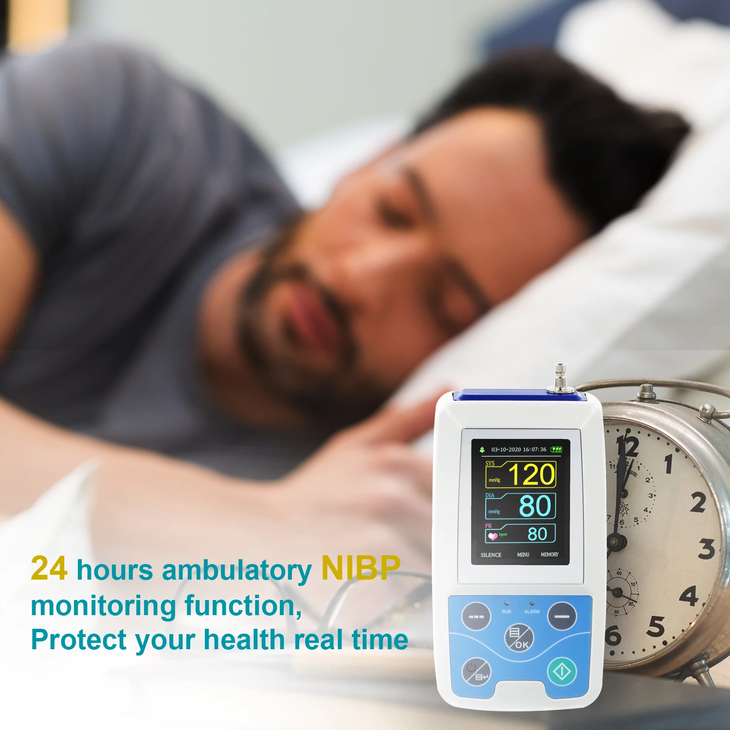 Cánh Tay Ambulatory Áp 24 Giờ NIBP Holter CONTEC ABPM50 + Người Lớn, Trẻ Em, Lớn 3 Vòng Bít, Miễn Phí Phần Mềm PC