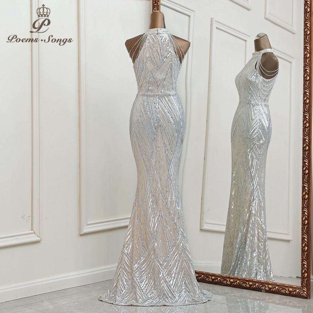 Angepasst Silber meerjungfrau abendkleid robe de soiree femme vestidos de fiesta brautjungfer kleid mariage robe vestidos