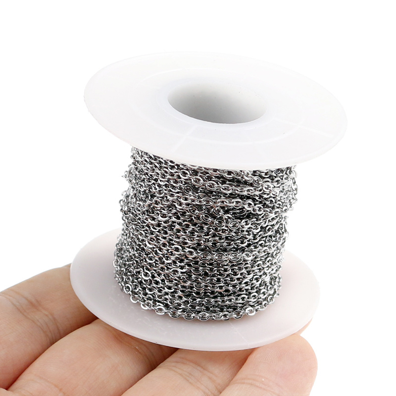 2m/lot Stainless Steel Cable Chain Bulk for Silver Rose Gold Chain 1mm 1.5mm 2mm 2.5mm Necklace Diy Jewelry Materials