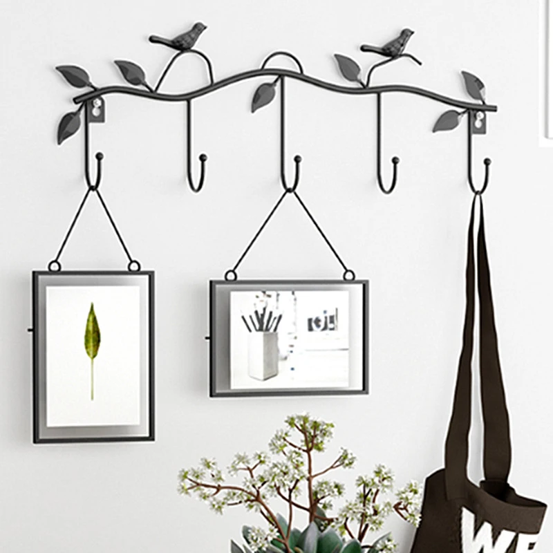 นกโลหะที่แขวนโค้ทและหมวก Rack Multi-Function ตะขอเหล็กติดผนังแขวนสำหรับห้องนั่งเล่นห้องนอนตกแต่ง Hook Up