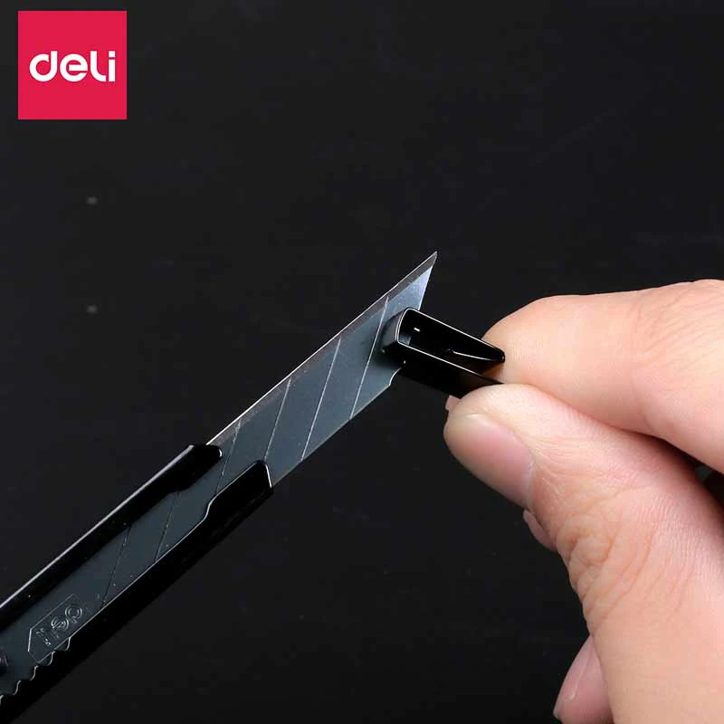 Coltello multiuso Deli Stationery in metallo 30 °   Piccolo tagliacarte con design autobloccante per unboxing CUT TOOL Forniture artistiche Lama 9MM