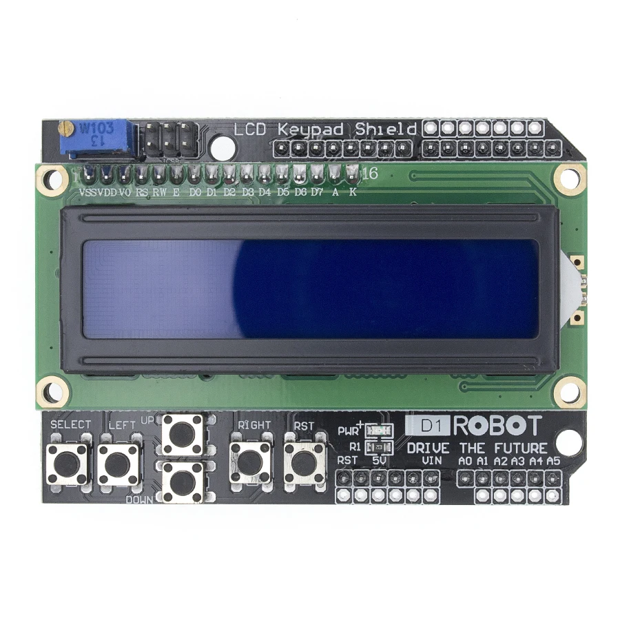 Escudo de teclado LCD LCD1602 Pantalla de módulo LCD 1602 Pantalla azul