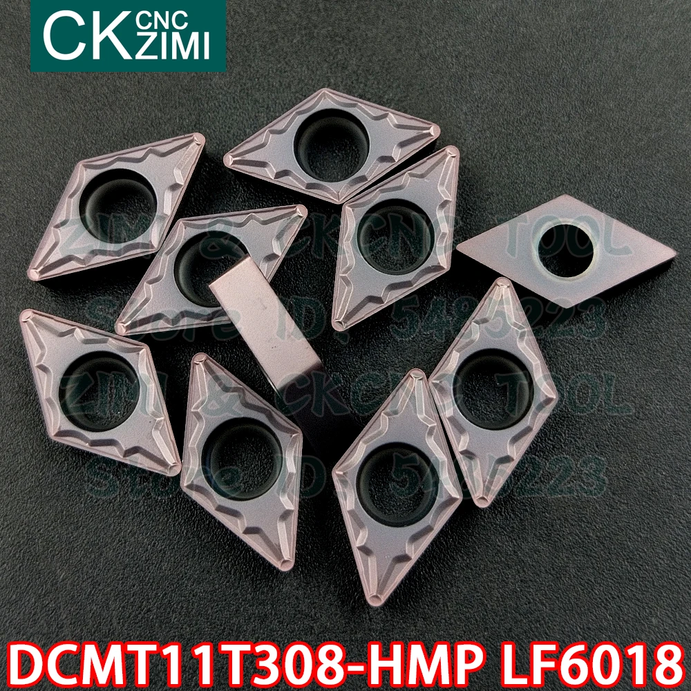 DCMT11T308-HMP LF6018 DCMT 11T308 HMP Sisipan Karbida Alat Sisipan Balik Eksternal Alat Bubut Logam CNC untuk Baja Tahan Karat