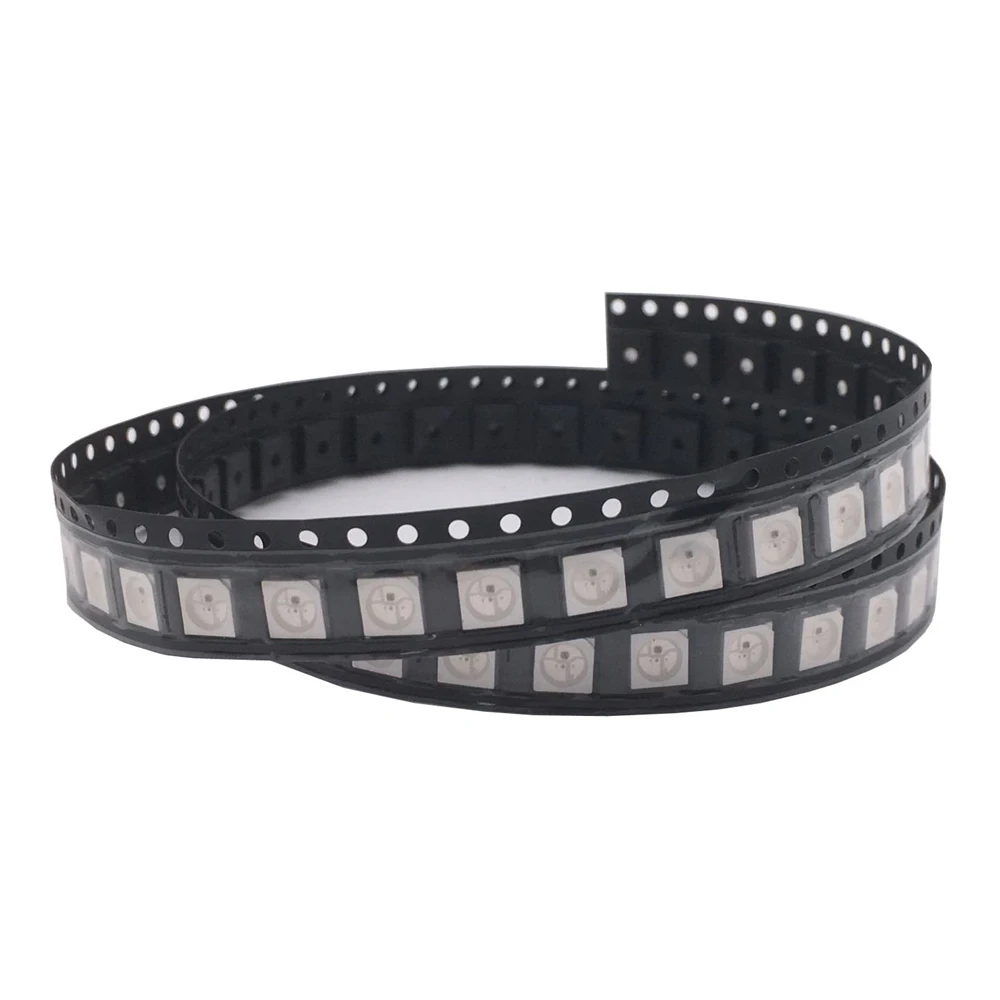 10-1000 Chiếc WS2812B 5050 RGB Chip LED WS2812 Riêng Lẻ Addressable Pixels Chip WS2811 IC Xây Dựng-Màu Đen/Trắng PCB DC5V