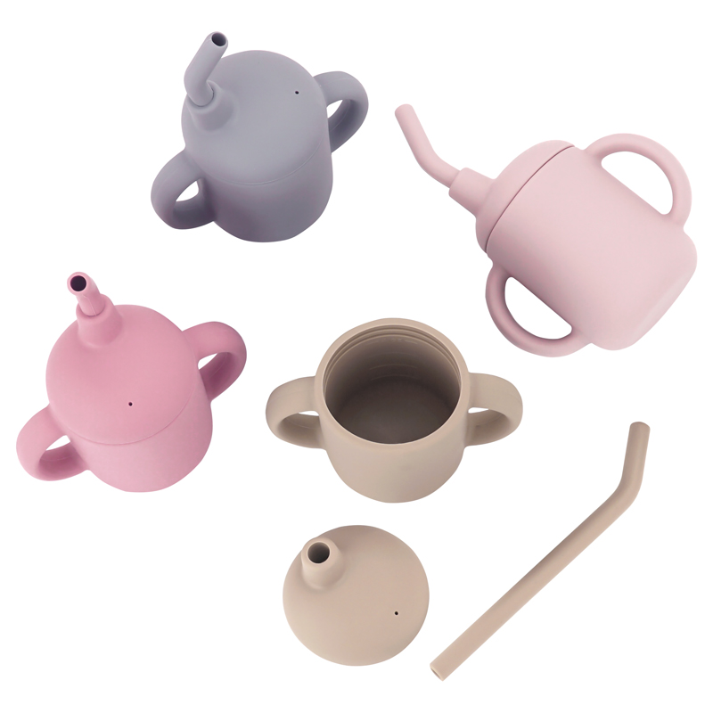 Di Động Cho Bé Cốc Trẻ Em Học Tập Drinkware Chất Lỏng Ăn Silicone Sippy Ly Chống Rò Rỉ Cốc Bé Ống Hút Nước