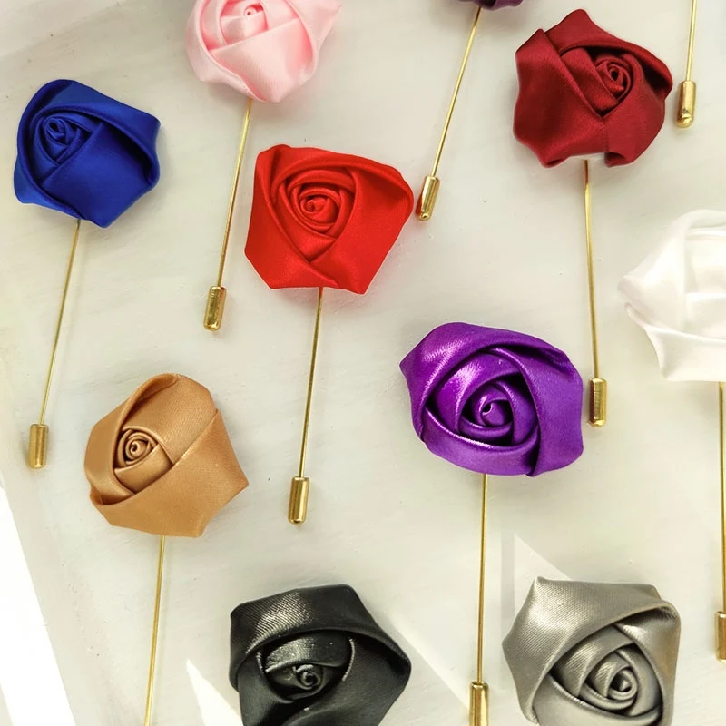 ผู้ชายเจ้าบ่าว Boutonniere Pins แต่งงาน Corsage เข็มกลัดผู้หญิงดอกไม้กุหลาบผ้าไหมเจ้าบ่าว Buttonhole แต่งงานชุดอุปกรณ์เสริมพรหม A