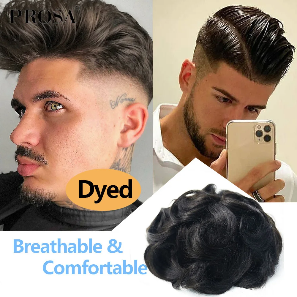 7 × 9インチ超薄型皮膚のメンズかつら男性超薄型ナチュラルかつら男ヘアシステム男性ファッション男性かつら