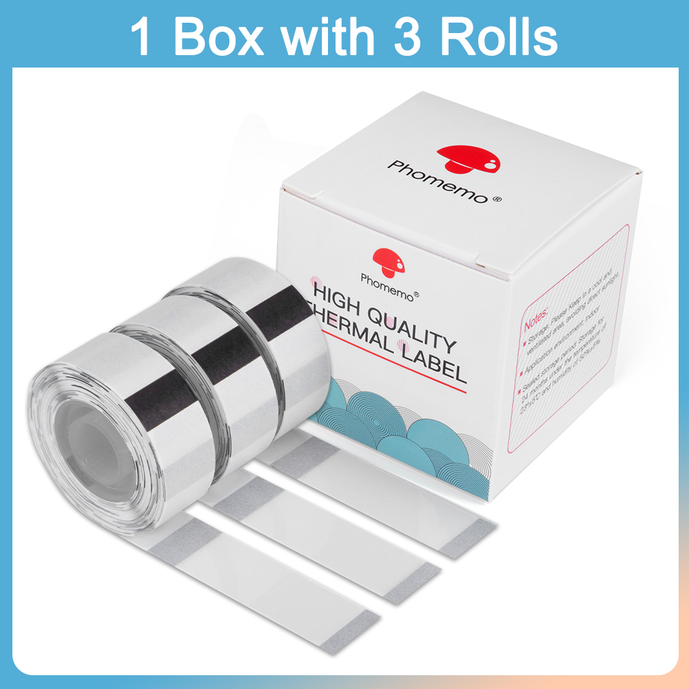 Phomemo D30 Bunte Etiketten Drucker Klebstoff Name Aufkleber Thermische Rollen Ticket Selbst-Cut Tag Hinweis für Markt Preis Hause ordentlich