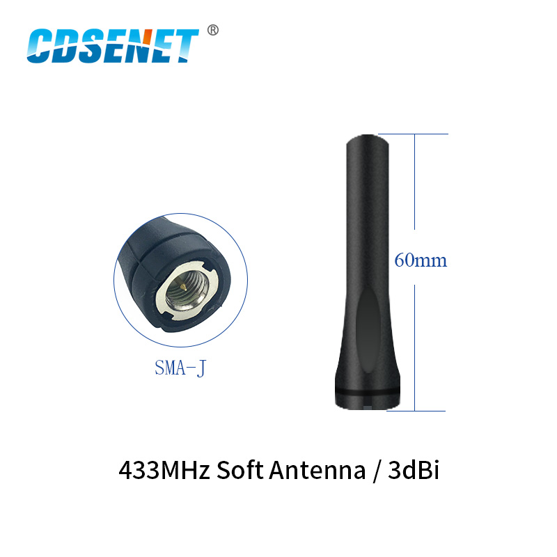 433 MHz WLAN-Antenne 3,0 dBi High Gain Omnidirektionale SMA-J 60 mm Länge TX433-JZR-6 Antenne