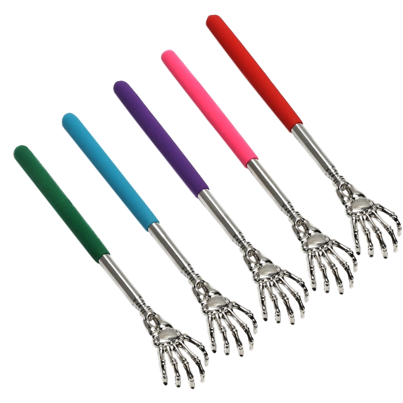 Rascador de espalda de acero inoxidable para hombre y mujer, masajeador de mano telescópico extensible, portátil, con garras fantasma, envío directo