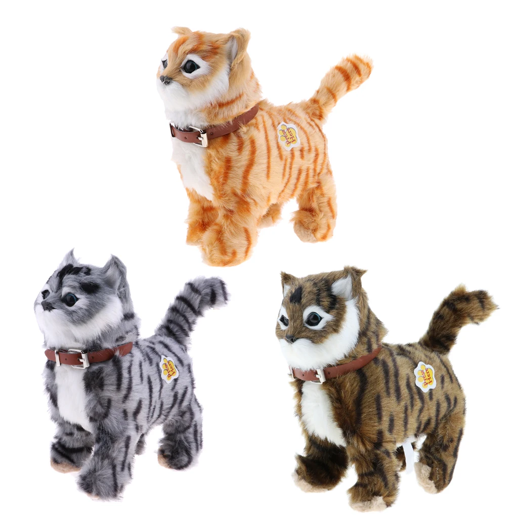 อิเล็กทรอนิกส์ตุ๊กตาแมวของเล่นตุ๊กตาของเล่นแมวเดิน Meow ของเล่นเด็กเด็กสัตว์ของเล่นของขวัญวันเกิดตกแต่งโฮมออฟฟิศ