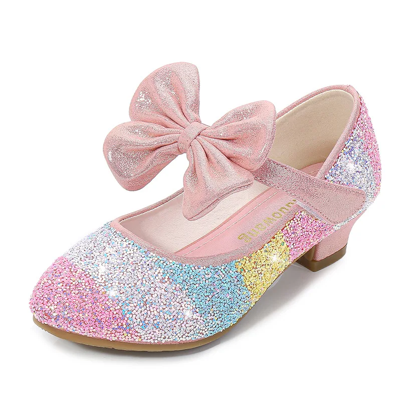 เจ้าหญิงรองเท้าสําหรับสาวเด็กรอบ Toe Soft-Sole วัยรุ่นรองเท้าส้นสูงคริสตัลเดี่ยวรองเท้า Shandals คริสต์มาสของขวัญ