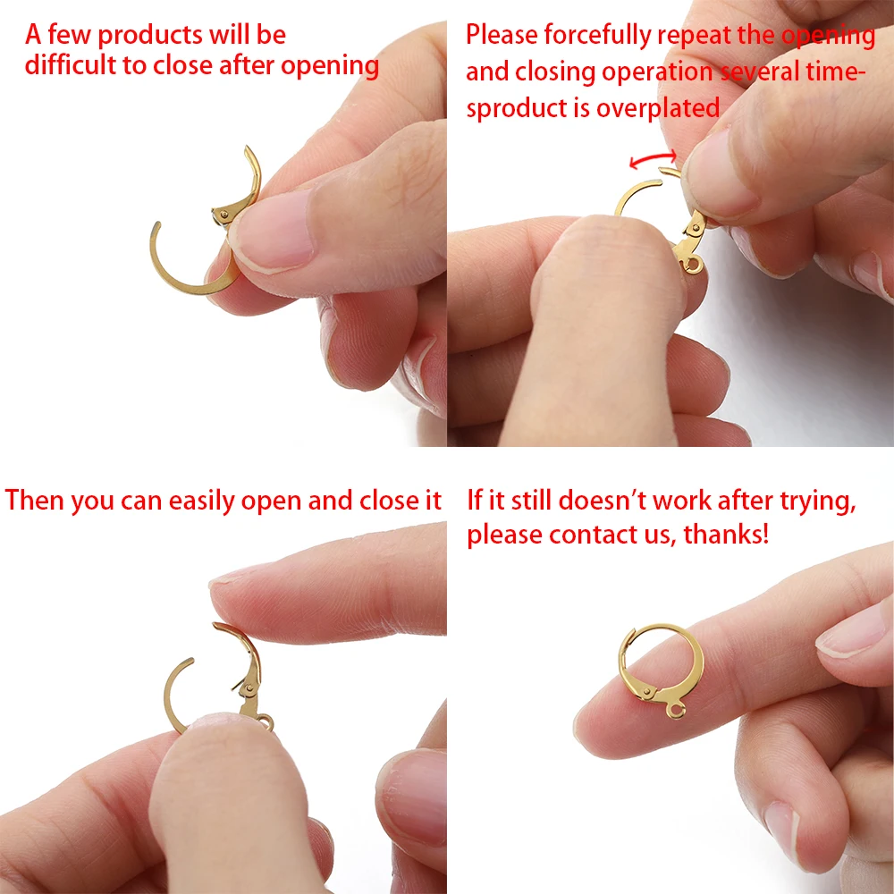 20 ชิ้น/ล็อต 14*12 มม.Lever GOLD Hook ต่างหู Clasps & Hooks วัสดุขนาดการตั้งค่าสายไฟฐาน Hoops สําหรับเครื่องประดับ DIY ทําอุปกรณ์