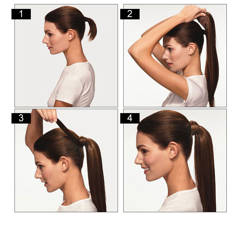 Bhf rabo de cavalo cabelo humano remy em linha reta europeu rabo de cavalo penteados 100g 100% cabelo natural clipe de cauda de cavalo em extensões