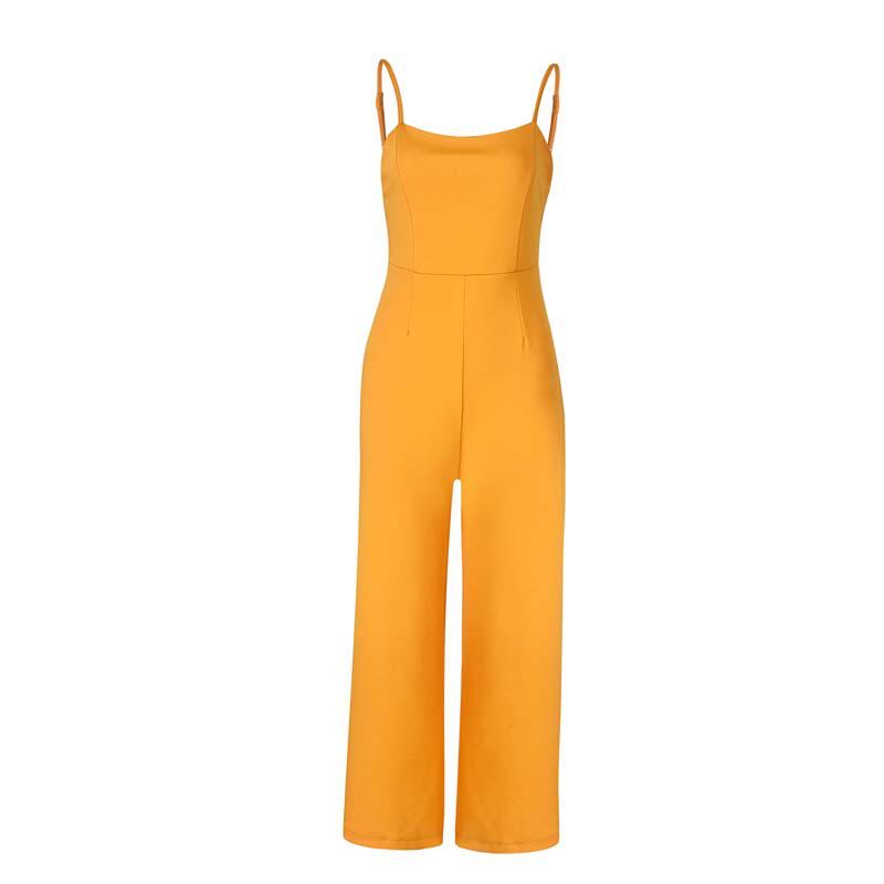 Towerke ฤดูร้อน Jumpsuit ยาวกางเกงหลวมผู้หญิงสปาเก็ตตี้สายคล้องคอ Backless ผู้หญิง Rompers หญิง Playsuit