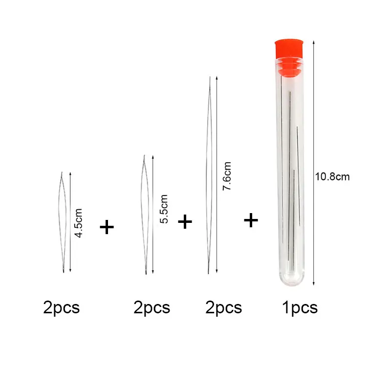 1 ชุดเปิด Big Eye Beading เข็มลูกปัดสร้อยคอสร้อยข้อมือเครื่องมือสแตนเลส Self Threading เข็ม Pins สําหรับเครื่องประดับอุปกรณ์
