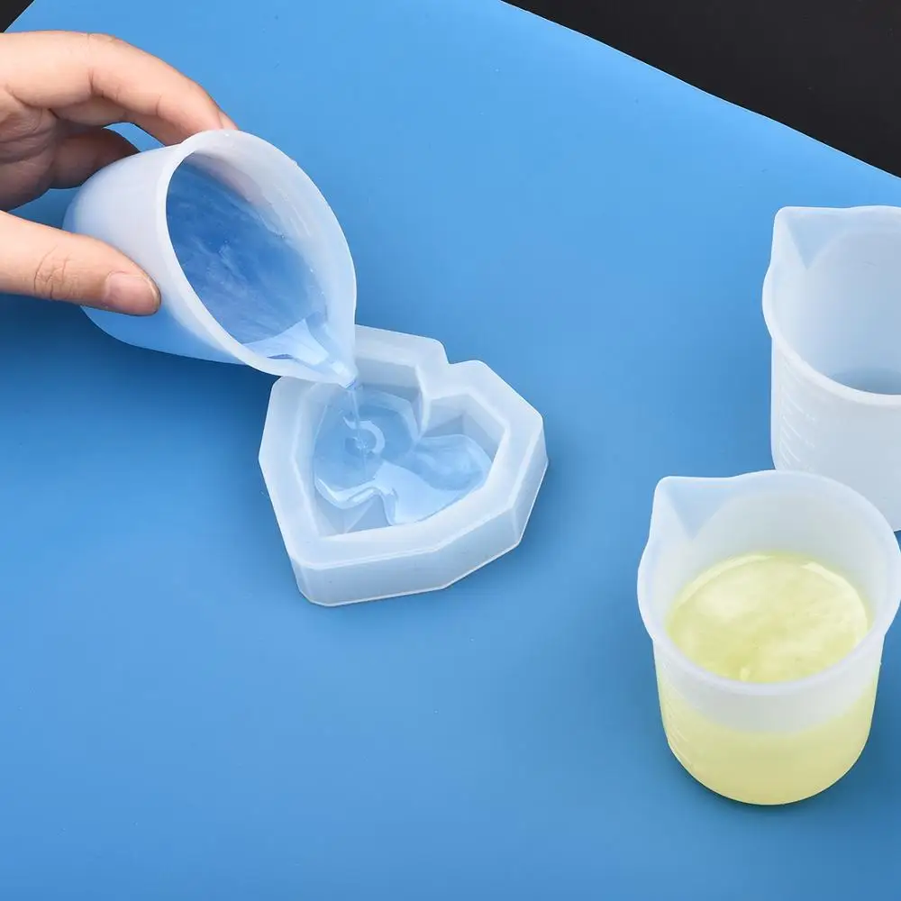 5pcs 100ml Silicone Measuring Cup Transparent With Scale Food-Grade Separating Cups DIY Cake Epoxy Resin Jewelry Making Tools