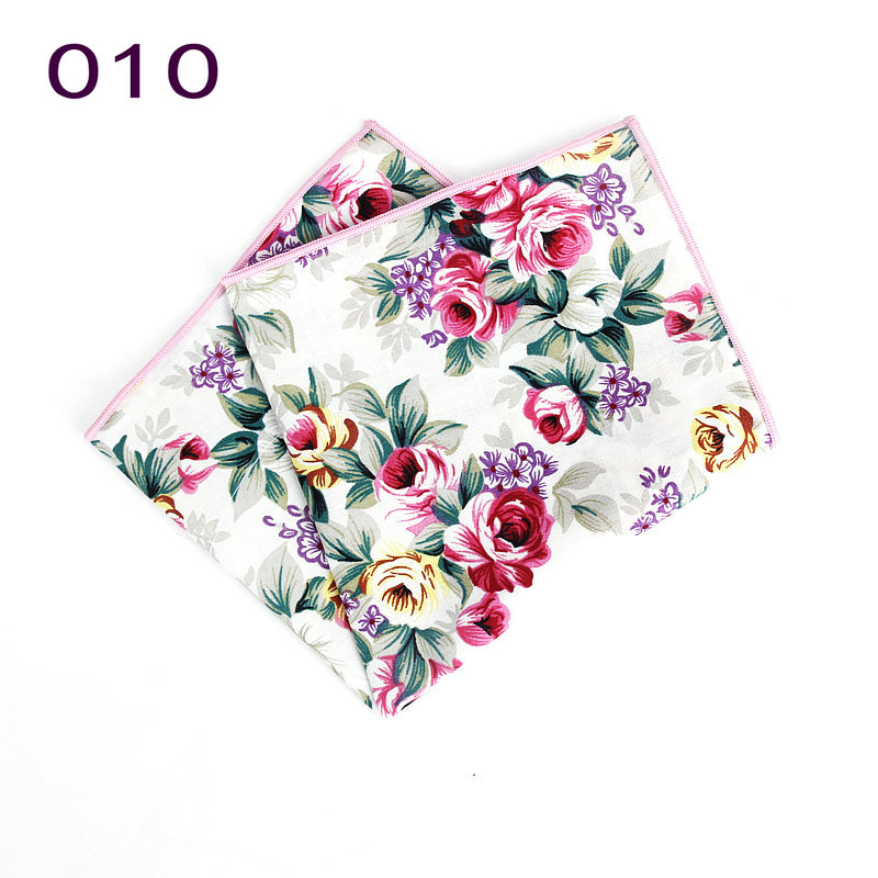 Pañuelo de algodón para hombre, pañuelos cuadrados de bolsillo, flor rosa, Cachemira, Estilo Vintage, nuevo