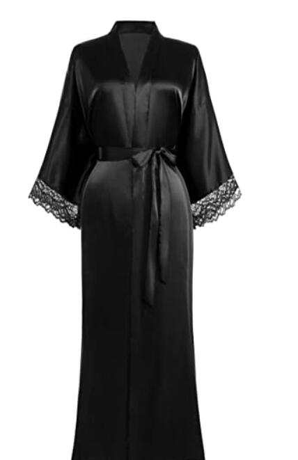 Халат женский цветочный, шелковый длинный банный халат-кимоно для невесты и подружки невесты