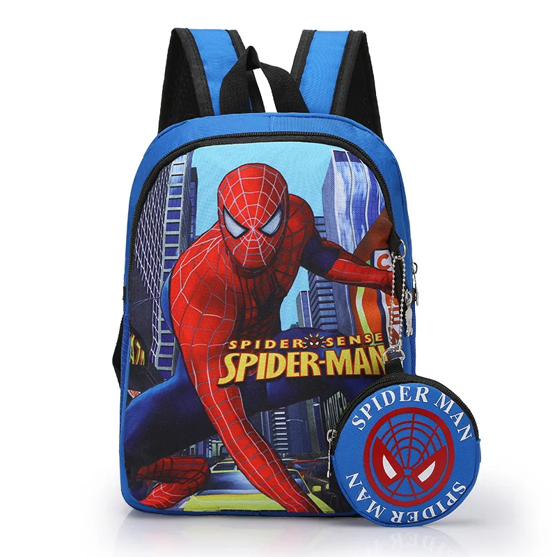 子供用マーベルバックパック,スパイダーマン,キャプテンアメリカ,2セットデザイン,カジュアル,ベビースクールバッグ,通気性のあるブックバッグ