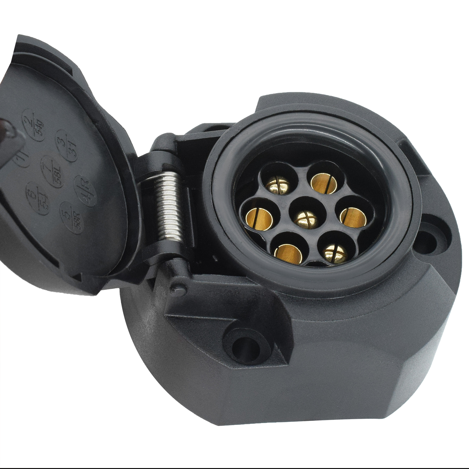 Tomada Trailer Europeu e Plug, Conector Elétrico, Adaptador de Sinal de Transferência, Caminhão RV, Vans, Caravanas, Tow Bar, 7 Pinos, 12V