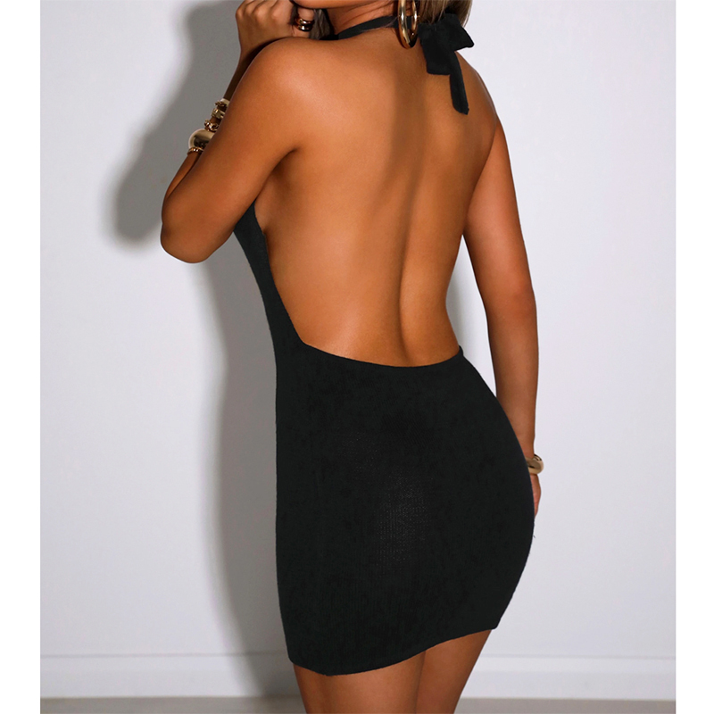 Sexy Bodycon Hochzeit Party Kleider Backless Spaghetti-trägern Clubwear Mini Kleid Halter Sommer Outfits Für Frauen Drop Shipping