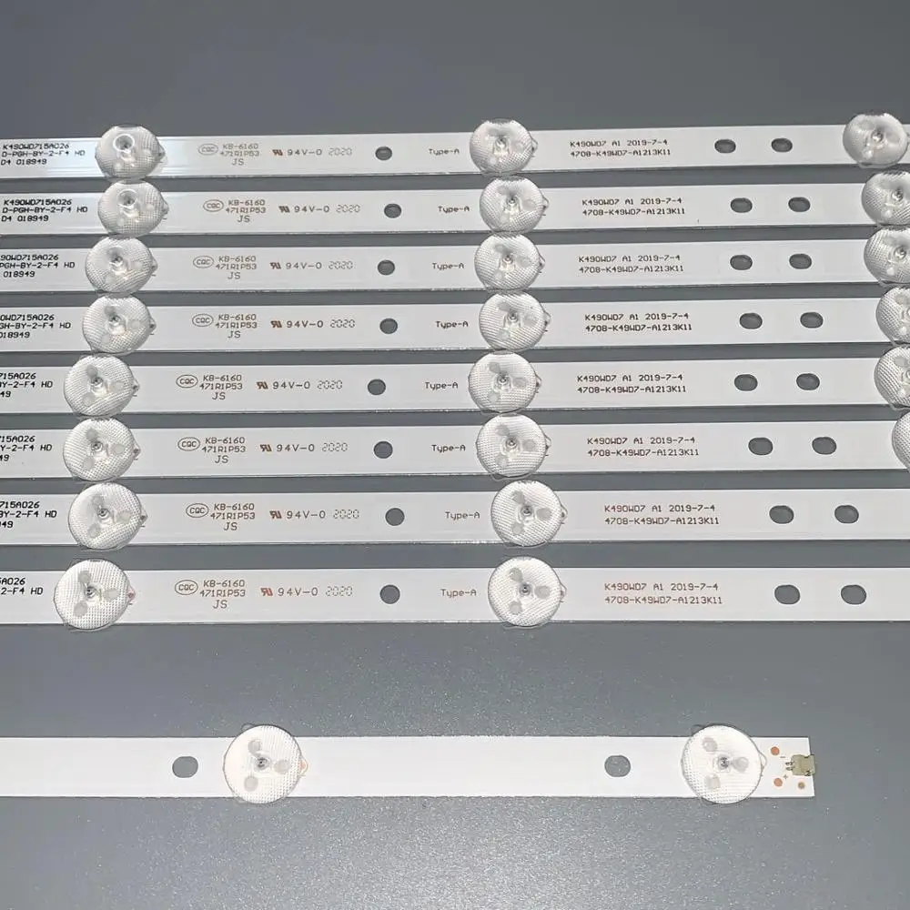 1set=9pcs LED strip for Philips 49inch TV 49PUF6050/T3 backlight K490WD7 A1 4708-K490WD-A2213K01 K490WD715A026 D-PGH-BY-2-F4 HD