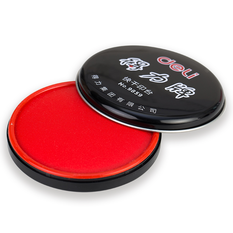Deli 9859 9860 Selo Almofada De Tinta 89 milímetros 100 milímetros Selo Pad Tinta Pad Cor Vermelha Finanças Papelaria Almofada De Tinta