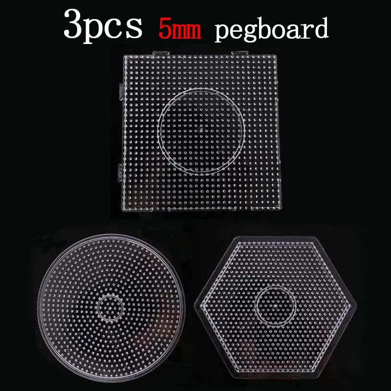 5mm use Perler Fuse Bead Pegboard Square Shape Practical PE Clear Beads Templates Circle Puzzle Template for Hama Bead PUPUKOU