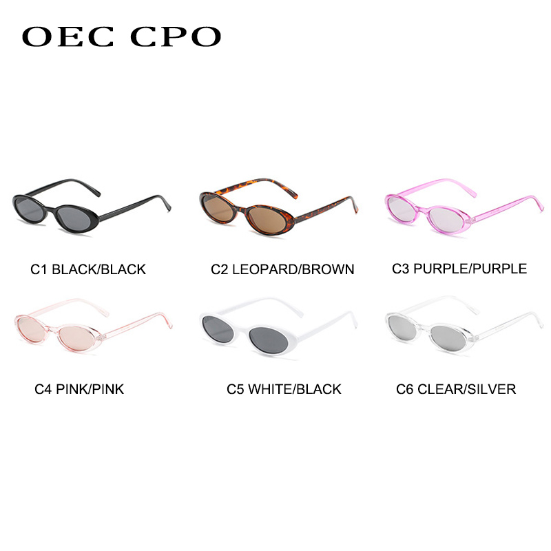 OEC CPO セクシーな小さなオーバル女性のサングラス 2023 新ファッションヒョウブラウンホットサングラス女性レトロカラフルなシェード眼鏡
