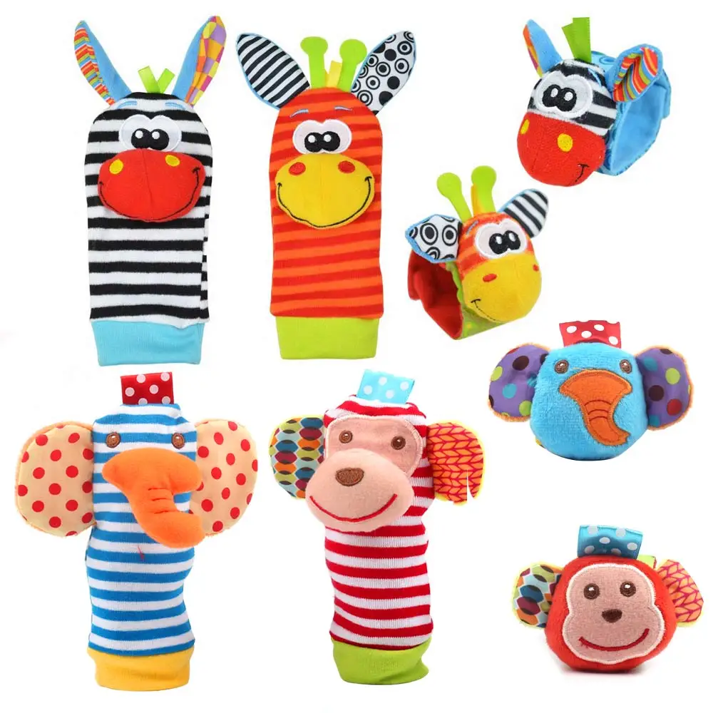 ของเล่นเด็ก 0 12 เดือนตุ๊กตาของเล่นเด็กสัตว์ถุงเท้า Rattles นาฬิกาข้อมือเด็กทารก Rattles ทารกแรกเกิดของเล่นทําให้เสียง Rattle ของเล่นสําหรับทารก