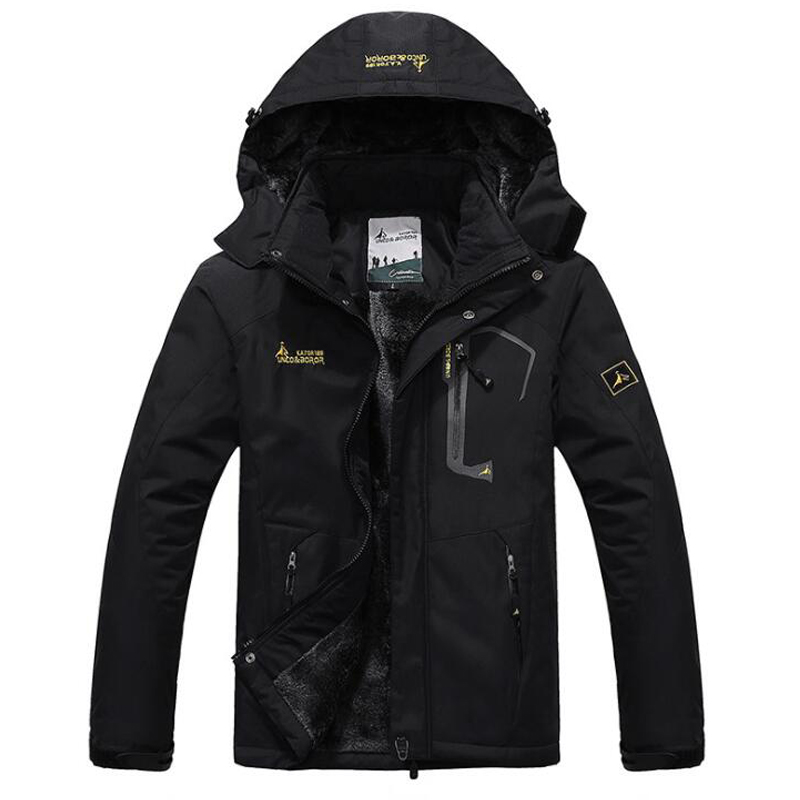 Männer Winter Jacken Parka Männer Windschutz Samt Dicke Warme Wind Pelz Mäntel Männlich Outdoor Wasserdichte Kapuze Anorak Jacken