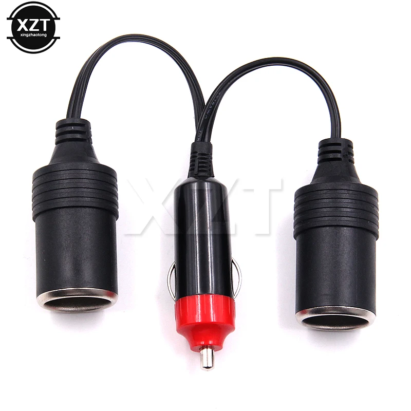 Encendedor de cigarrillos de coche de doble puerto, divisor de 1 a 2, enchufe hembra, conector adaptador de corriente, accesorios para coche de 12V 10A