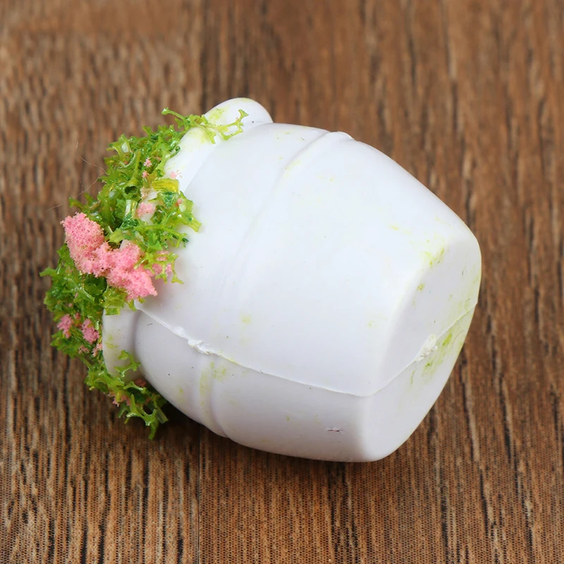Bộ 2 Búp Bê Lắp Ghép Nội Thất 1:12 Mini Xanh Vật Có Hoa Cây Cảnh Chậu Hoa Nội Thất Đồ Chơi Cho Trẻ Em