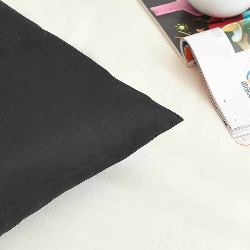 Funda de almohada de algodón, funda de almohada de Color sólido, ropa de cama, funda de almohada negra, funda de almohada personalizada, 40x60, 40x70, 50x70