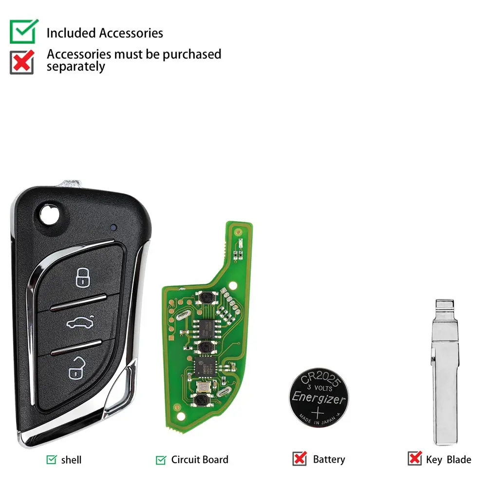 5 unids/lote XHORSE XKLKS0EN estilo LEI.KSS (cromo) llave remota para VVDI VVDI2 herramienta clave versión en inglés