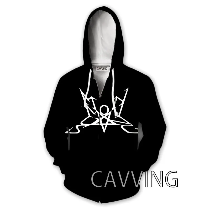 CAVVING Sweter Bertudung Ritsleting Band Panggil Cetak 3D Sweter Bertudung Harajuku Kaus Hip Hop untuk Pria/Wanita