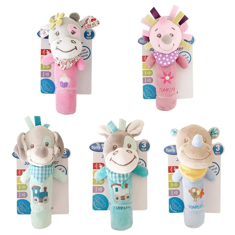 เด็กใหม่สัตว์ Hand Bell Rattle Soft Rattle ของเล่นทารกแรกเกิดการศึกษา Rattle โทรศัพท์มือถือของเล่นเด็กน่ารักตุ๊กตา Bebe ของเล่น 0-12 เดือน
