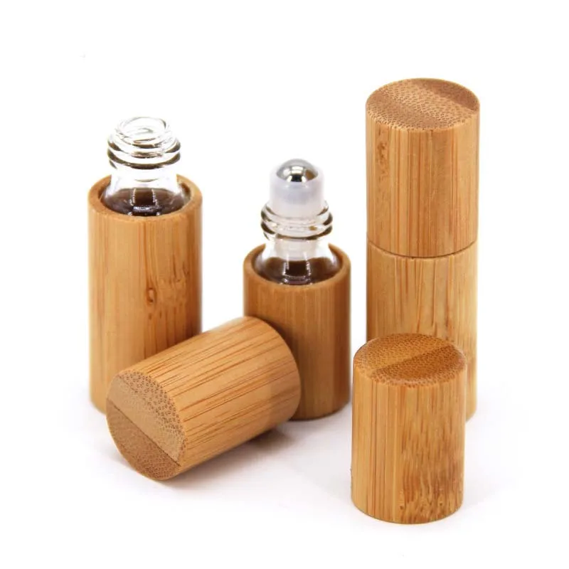 3Ml 5Ml 10Ml Gỗ Tre Chai Nước Hoa Trống Lọ Tinh Dầu Không Cuộn Trên Bóng Nước Hoa Làm Thơm Phòng Bình dầu Lăn Chai