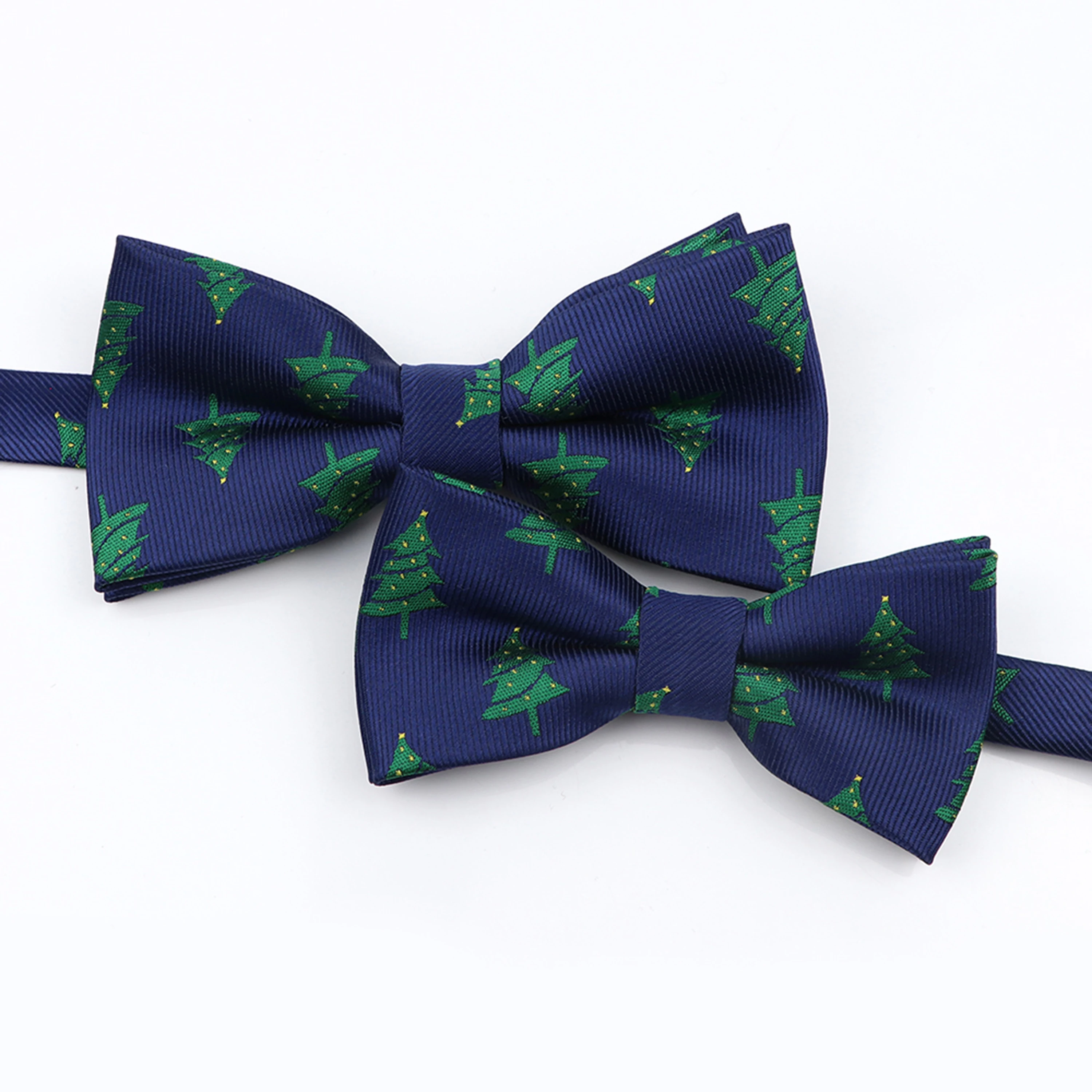 Nam Giáng Sinh Thắt Nơ Cao Cấp DẠ Nỉ Dệt Đỏ Xanh Dương Cha Mẹ-Con Bowtie Bộ Lễ Hội Chủ Đề Ông Già Noel Cravat phụ Kiện