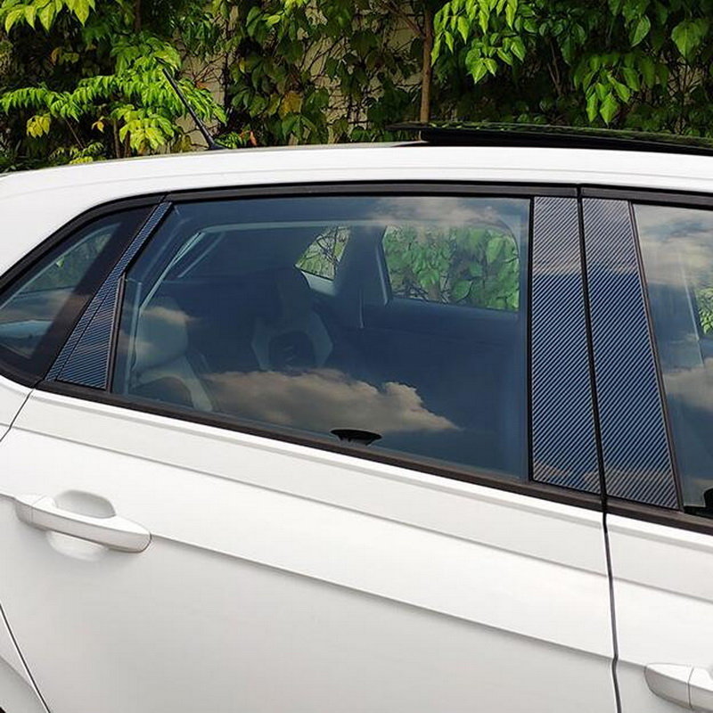 Tonlinker Bên Ngoài Cửa Sổ Sửa Đổi Trụ Cột Tráng Gương Dán Xe Volkswagen POLO 2019 Kiểu Dáng Xe 8 Chiếc Nắp PC Miếng Dán