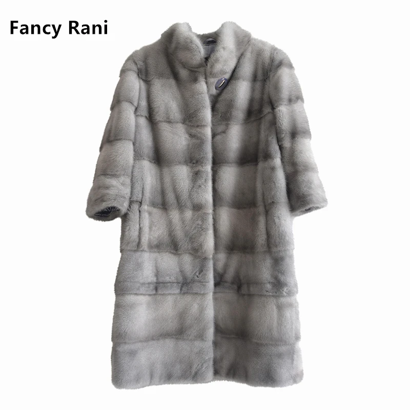 แฟนซี Rani Real Mink Fur Coat ผู้หญิงธรรมชาติฤดูหนาวแจ็คเก็ตหนังยาวหรูหราเสื้อผ้าหญิง 2023 Mink Fur Coat ผู้หญิงโปรโมชั่น